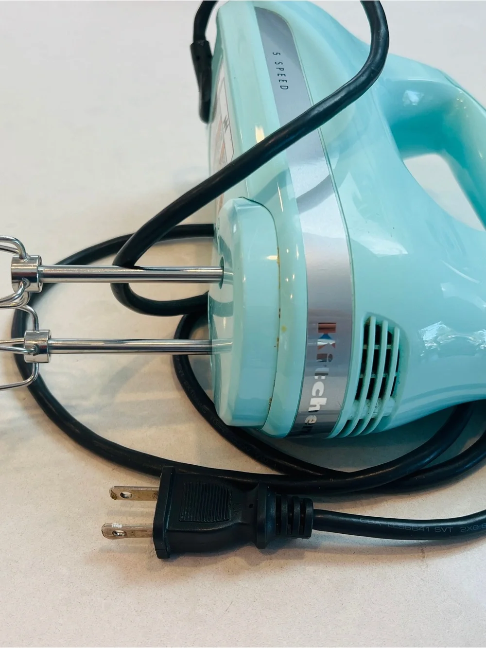 Kitchen Aid Classic 5-Speed Hand Mixer in Light Aqua Turquoise